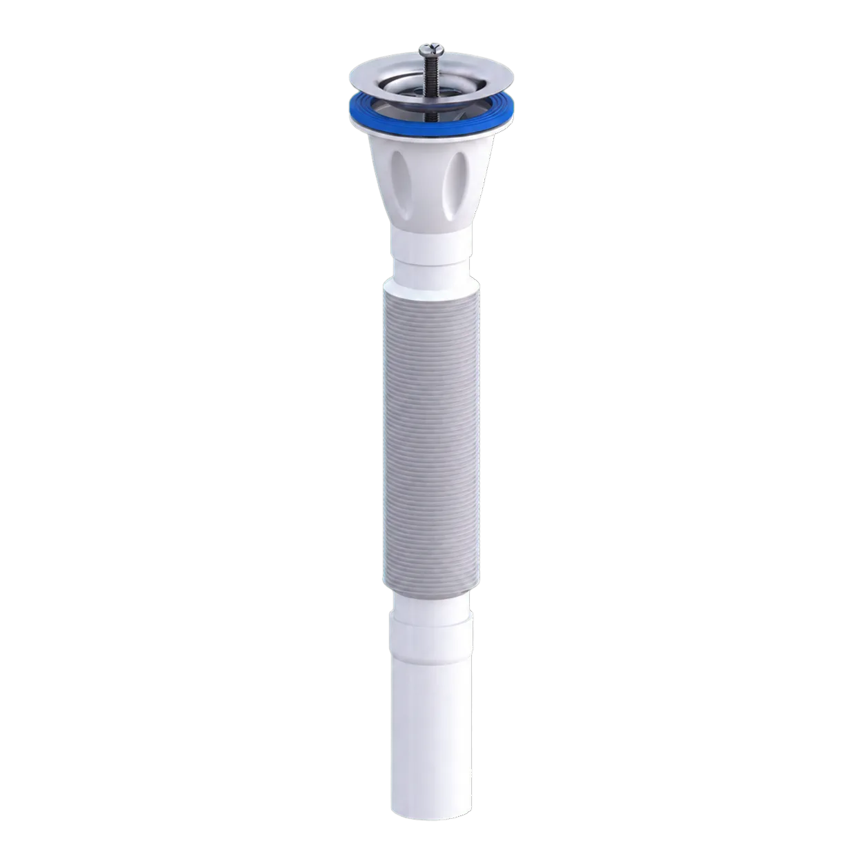 Ø65/40 430 Paslanmaz Süzgeçli Tek Parça Körüklü Sifon 80 cm - Beyaz