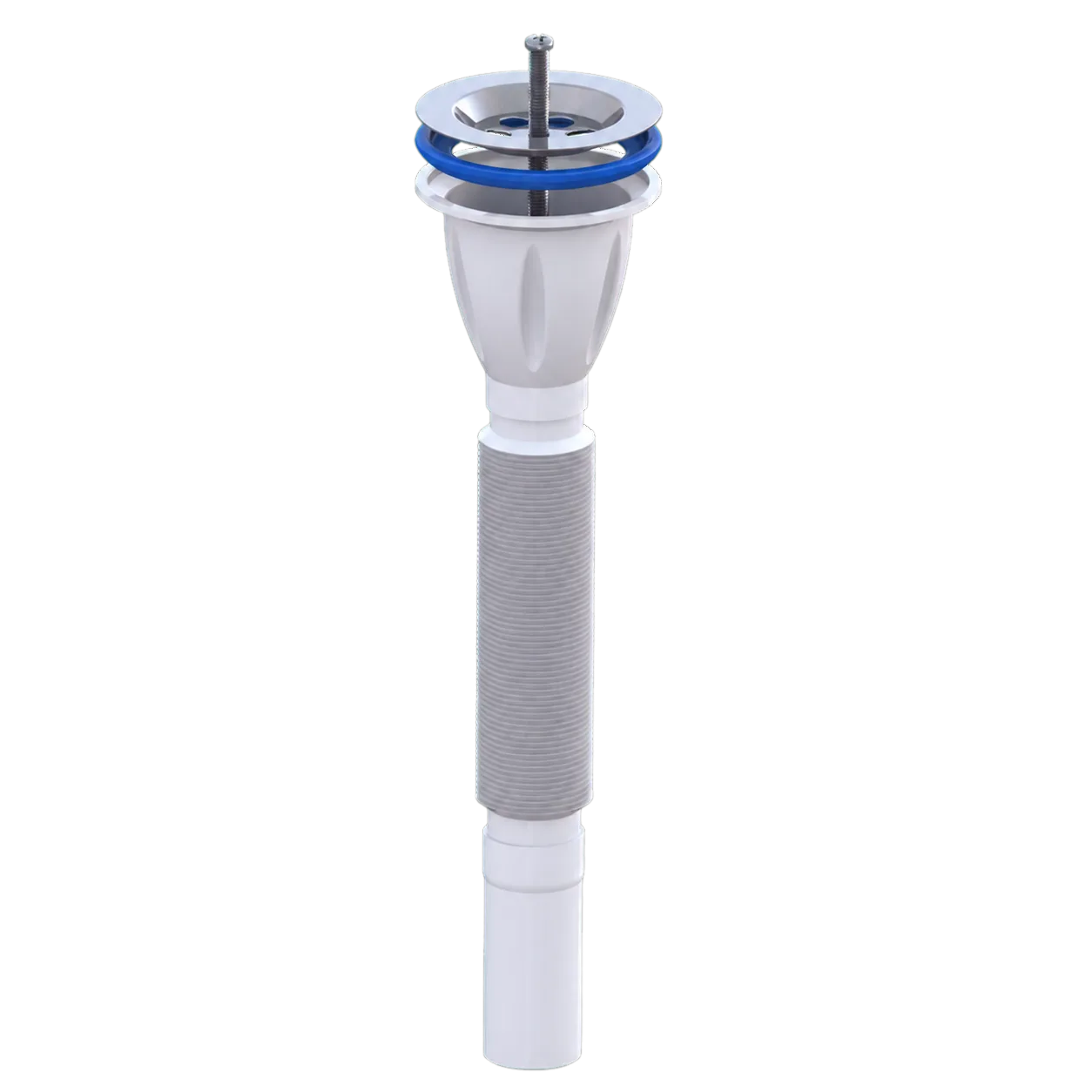 Ø80/40 430 Paslanmaz Süzgeçli Tek Parça Körüklü Sifon 80 cm - Beyaz