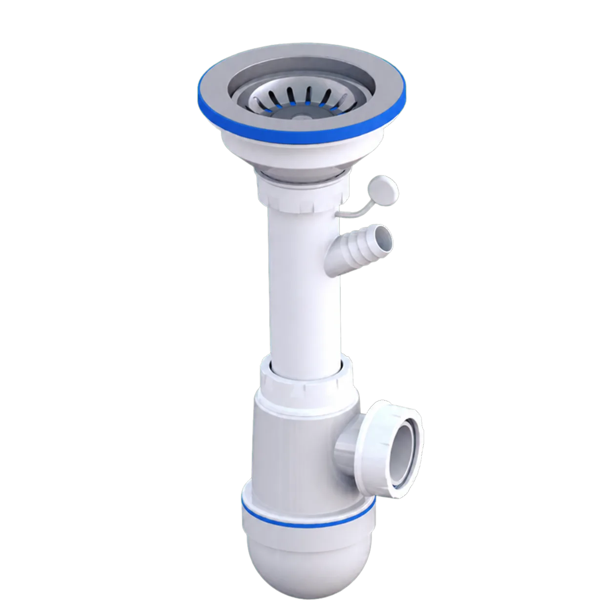 Taslı Sifon 115 mm Metal Vidalı Çamaşır Makinesi Bağlantısı 40 Out Körüklü 50 mm Çıkış