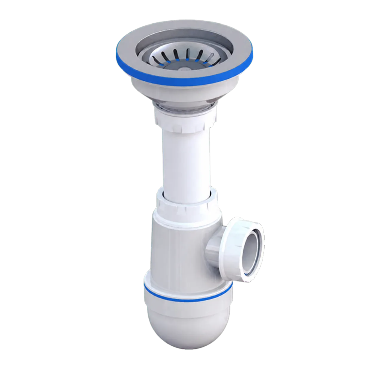 Taslı Sifon 115 mm Metal Vidalı 40 mm Out Körüklü Çamaşır Makinesi Bağlantısı